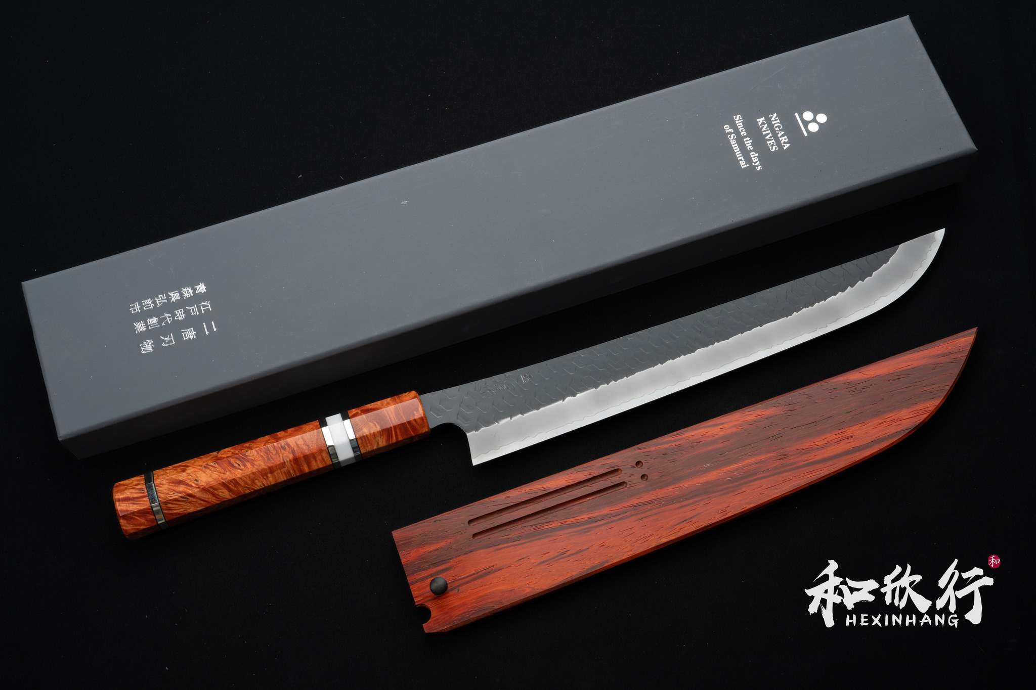 日本 青森縣 二唐刃物 粉末鋼 黑